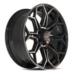 4PLAY Gen3 4P83 22x9 6x135mm & 6x5.5" +12et in Brushed Black - 4P83-22090-6D55-12BBT