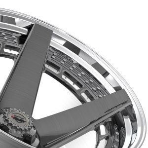 4PLAY Forged Series 4PF5 24x14 5x5" & 5x5.5" Brushed w/ Tinted Clear Center & Polished Barrel. - 4PF5-24140-5D55-76BG-P