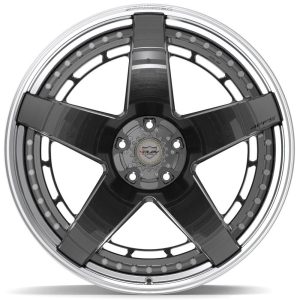 4PLAY Forged Series 4PF5 24x14 5x5" & 5x5.5" Brushed w/ Tinted Clear Center & Polished Barrel. - 4PF5-24140-5D55-76BG-P