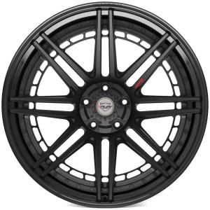 4PLAY Forged Series 4PF8 24x14 5x5" & 5x5.5" Matte Black Center w/ Gloss Black Barrel. - 4PF8-24140-5D55-76B1-B