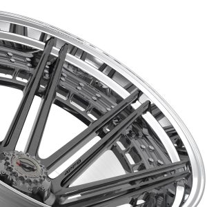 4PLAY Forged Series 4PF8 24x14 5x5" & 5x5.5" Brushed w/ Tinted Clear Center & Polished Barrel. - 4PF8-24140-5D55-76BG-P