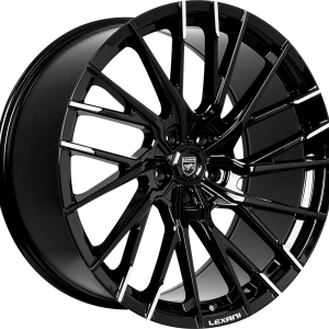 20" LEXANI WHEELS VELAR GLOSS BLACK MACHINED TIPS FINISH RIMS