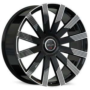 24" GIANELLE WHEELS BEIRUT GLOSS BLACK MACHINED FINISH FLOW FORMED RIMS