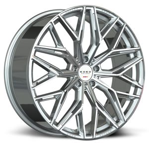 20" KOKO KUTURE WHEELS COMO GLOSS SILVER MACHINED FINISH FLOW FORMED RIMS