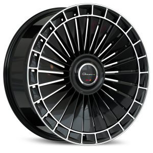 24" GIOVANNA WHEELS KAPLETTA GLOSS BLACK MACHINED FINISH FLOW FORMED RIMS