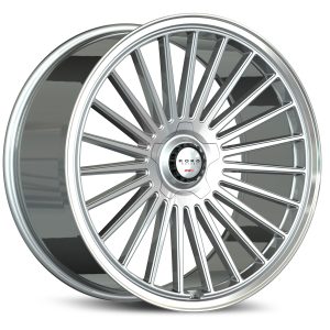 20" KOKO KUTURE WHEELS PARLATO GLOSS SILVER POLISHED LIP FINISH FLOW FORMED RIMS