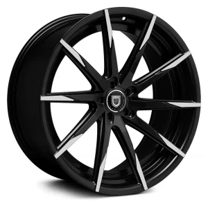 20" LEXANI WHEELS CSS15 GLOSS BLACK MACHINE TIPS FINISH RIMS