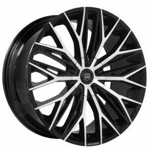 26" LEXANI WHEELS ARIES HD GLOSS BLACK MACHINED FACE FINISH RIMS