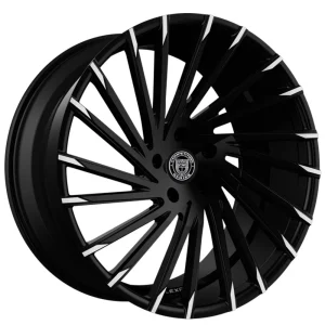 20" LEXANI WHEELS WRAITH GLOSS BLACK MACHINED TIPS FINISH RIMS