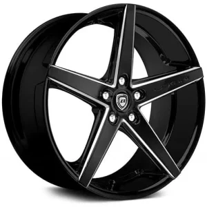 20" LEXANI WHEELS R-FOUR GLOSS BLACK CNC GROOVES FINISH