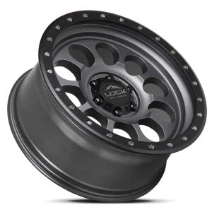 17" LOCK OFF-ROAD WHEELS 50CAL MATTE GREY MATTE BLACK RING FINISH RIMS - Image 3