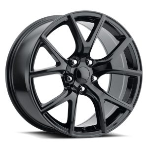 20" FACTORY REPRODUCTIONS WHEELS FR 75 JEEP TRACKHAWK REPLICA GLOSS BLACK FINISH RIMS