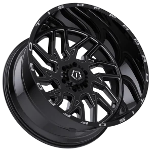 18" TIS WHEELS 544BM MILLED GLOSS BLACK CHROME CENTERCAP FINISH RIMS - Image 2