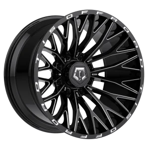 20" TIS WHEELS 566BM GLOSS BLACK MILLED FINISH RIMS