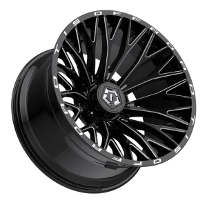 20" TIS WHEELS 566BM GLOSS BLACK MILLED FINISH RIMS - Image 2