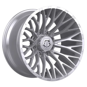 20" TIS WHEELS 566BSM GLOSS SILVER MACHINED BRUSHED FACE FINISH RIMS - Image 3