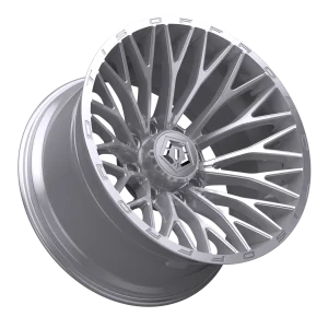 20" TIS WHEELS 566BSM GLOSS SILVER MACHINED BRUSHED FACE FINISH RIMS - Image 4