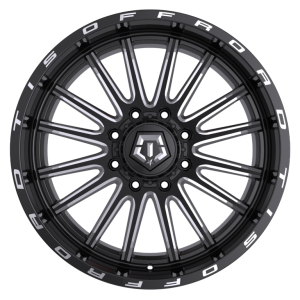 22" TIS WHEELS 567BM GLOSS BLACK MILLED WITH CHROME CENTERCAP FINISH RIMS - Image 2