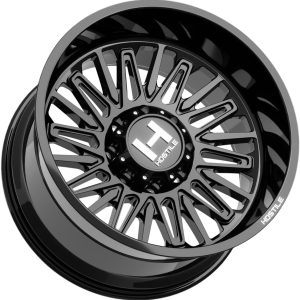 22" HOSTILE WHEELS H143 RAMPAGE TWISTER SATIN BLACK FINISH RIMS - Image 2