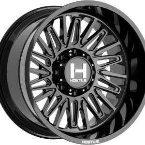 22" HOSTILE WHEELS H143 RAMPAGE TWISTER SATIN BLACK FINISH RIMS