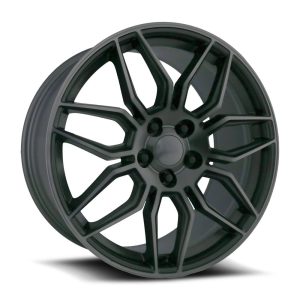 19" FACTORY REPRODUCTIONS WHEELS FR 401F C8 CORVETTE Z06 TITANIUM GRAY MACHINED FACE DARK CLEAR COAT FINISH RIMS