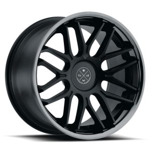 20" BLAQUE DIAMOND WHEELS BD-27 SATIN BLACK CHROME LIP FINISH RIMS