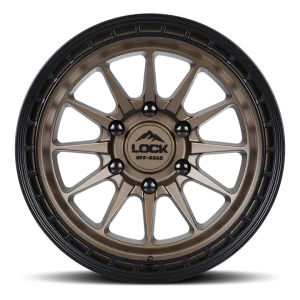 17" LOCK OFF-ROAD WHEELS BAJA MATTE DESERT BRONZE MATTE BLACK RING FINISH RIMS - Image 2