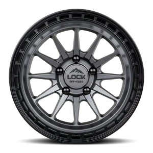17" LOCK OFF-ROAD WHEELS BAJA MATTE GRAY MATTE BLACK RING FINISH RIMS - Image 2