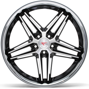22" FERRADA WHEELS CM1 BLACK MACHINED CHROME LIP FINISH RIMS - Image 2