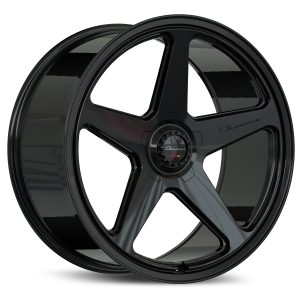 22" GIOVANNA WHEELS CINQUE GLOSS BLACK FINISH FLOW FORMED RIMS