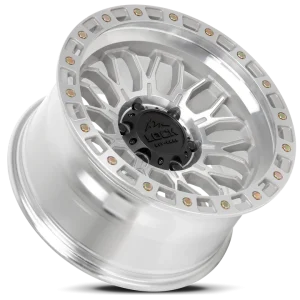 17" LOCK OFF-ROAD WHEELS COMBAT MACHINED POLISHED CLEAR COAT FINISH RIMS - Image 3