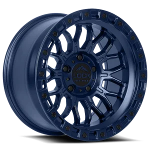 17" LOCK OFF-ROAD WHEELS COMBAT MATTE BLUE MATTE BLUE RING FINISH RIMS