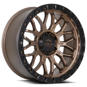 17" LOCK OFF-ROAD WHEELS COMBAT MATTE BRONZE MATTE BLACK RING FINISH RIMS