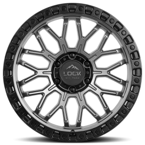 17" LOCK OFF-ROAD WHEELS COMBAT MATTE GREY MATTE BLACK RING FINISH RIMS - Image 2