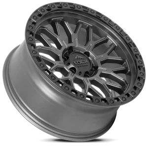 17" LOCK OFF-ROAD WHEELS COMBAT MATTE GREY MATTE BLACK RING FINISH RIMS - Image 3
