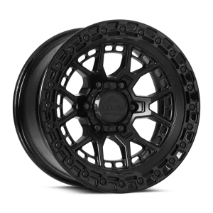 17" LOCK OFF-ROAD WHEELS COMMANDO MATTE BLACK GLOSS BLACK RING FINISH RIMS