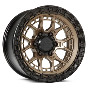 17" LOCK OFF-ROAD WHEELS COMMANDO MATTE BRONZE MATTE BLACK RING FINISH RIMS
