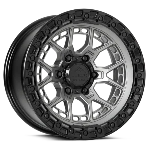 17" LOCK OFF-ROAD WHEELS COMMANDO MATTE GREY MATTE BLACK RING FINISH RIMS