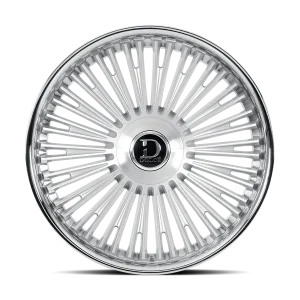 24" DOLCE LUXURY RAZZO BRUSHED SILVER CHROME LIP FINISH RIMS - Image 3