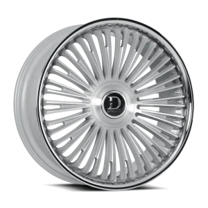 24" DOLCE LUXURY RAZZO BRUSHED SILVER CHROME LIP FINISH RIMS
