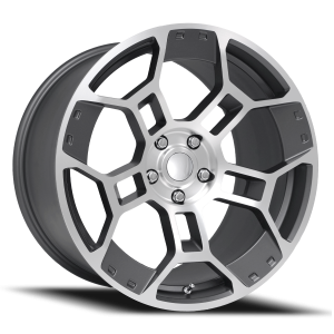 19" FACTORY REPRODUCTIONS WHEELS FR 701F MUSTANG GT-D SATIN GUNMETAL MACHINED FACE FINISH RIMS