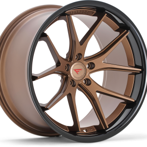 19" FERRADA WHEELS FR2 MATTE BRONZE GLOSS BLACK LIP FINISH RIMS