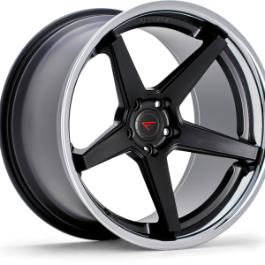 22" FERRADA WHEELS FR3 BLACK MACHINED CHROME LIP FINISH RIMS