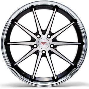 22" FERRADA WHEELS FR4 BLACK MACHINED CHROME LIP FINISH RIMS - Image 3