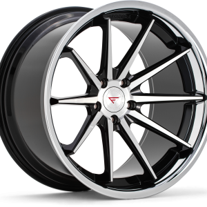 22" FERRADA WHEELS FR4 BLACK MACHINED CHROME LIP FINISH RIMS
