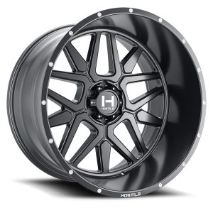 24" HOSTILE WHEELS H128 DIABLO SATIN BLACK FINISH RIMS