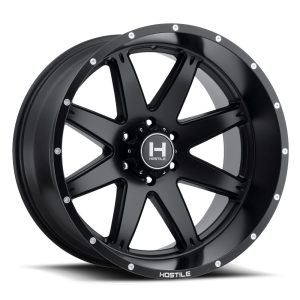 20" HOSTILE WHEELS H109 ALPHA SATIN BLACK FINISH RIMS