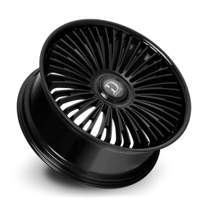 24" DOLCE LUXURY RAZZO MATTE BLACK GLOSS BLACK LIP FINISH RIMS - Image 4