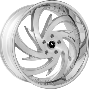 22" ARTIS WHEELS SPADA SILVER BRUSHED CHROME LIP FINISH RIMS
