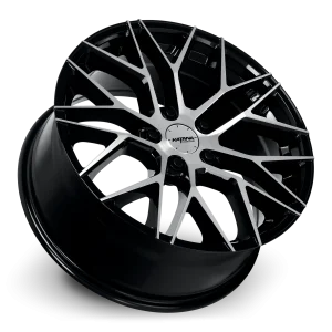 18" KATANA WHEELS KR01 GLOSS BLACK MACHINED FINISH RIMS - Image 4